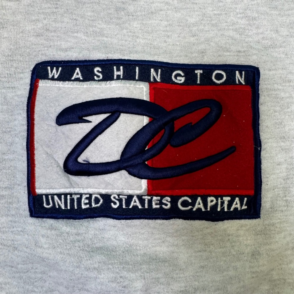 Vintage Washington DC American Knitwear Sweatshirt Grey Size XL USA Made - Picture 3 of 6